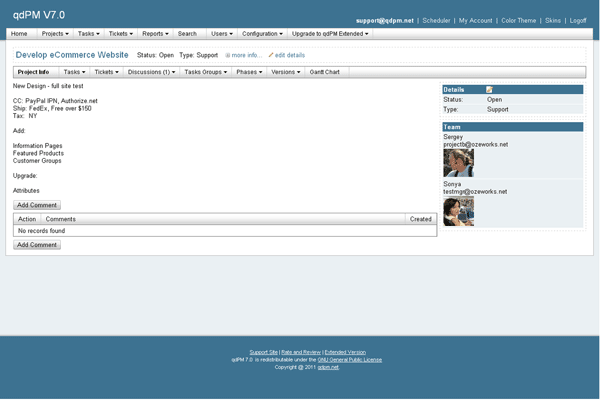 qdPM Software Screenshot qdPM screenshot